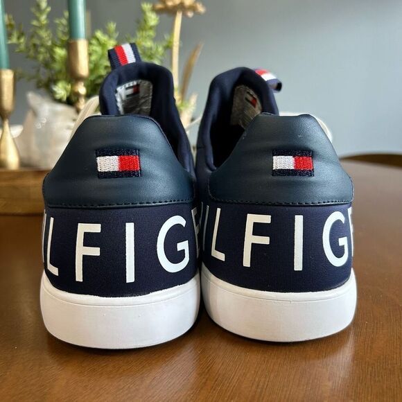 Tommy Hilfiger Tevant navy blue white mens sneaker‎ size 12 - Picture 4 of 11